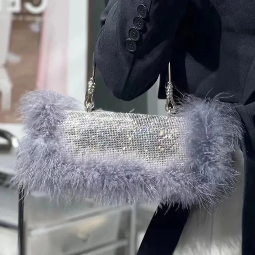 Feather Embellished Handbag
